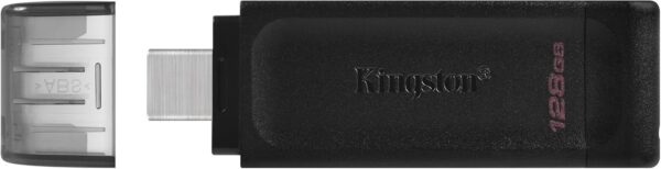 Lapiz Kingston DataTraveler DT70 128GB Unidad Flash USB-C, Negro - Imagen 2